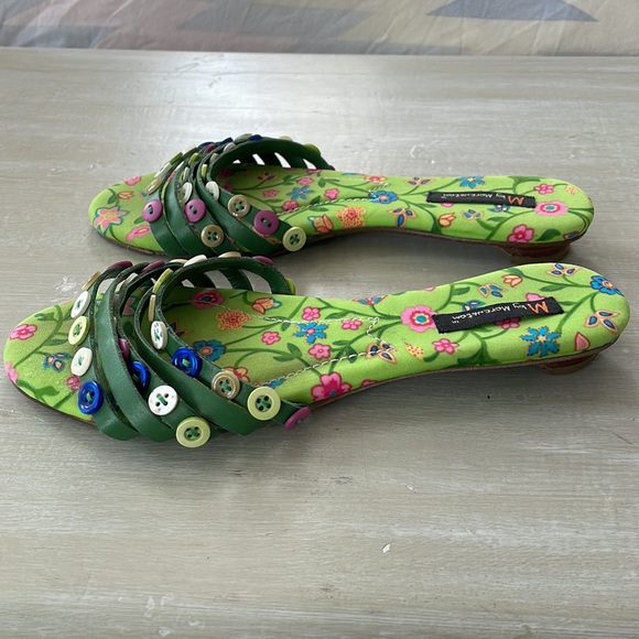 M by Morenatom green sandals with leather straps with button details, size 7 - Picture 5 of 8